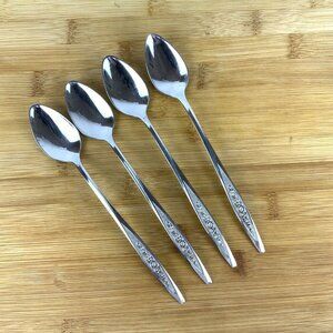 1847 Rogers Bros IS Royal Bouquet Set of 4 Iced Tea Spoons Stainless Steel